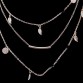 New gold silver chain beads leaves pendant necklace fashion jewelry multi layer necklaces for women Collier femme accessories