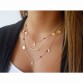 New gold silver chain beads leaves pendant necklace fashion jewelry multi layer necklaces for women Collier femme accessories